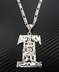 Silver Death Row Records Pendant with a 24 Inch 5mm Figaro Chain ...
