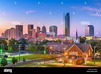 Oklahoma City, Oklahoma, Estados Unidos ciudad en penumbra Fotografía ...