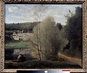 Vista da Cidade de Avray, O Lago e Casa Cabassud Pintura de Camille ...