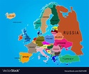 Europe map with country names Royalty Free Vector Image