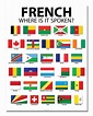 Französisch Sprechende Länder – 50,8 x 66 cm – Klassenzimmer Poster ...