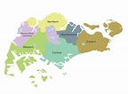 Singapore map with multicolor six regions 22797974 PNG