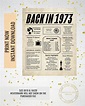 1973 Birthday Printable Newspaper Style Poster for instant download ...