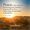 Peace is the result of retraining your mind Peace is the result of ...