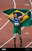 Brazil sprinter Alan Fonteles Cardoso Oliveira celebrates victory in ...
