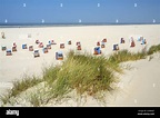 Playa en la Isla Juist, Frisia Oriental, Islas Frisias del este, Baja ...