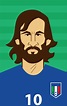 Illustration Portrait: Andrea Pirlo from Italy | Copa mundial de la ...