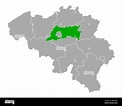 Map of Flemish Brabant in Belgium Stock Photo - Alamy