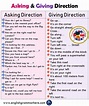 Asking and Giving Direction Phrases - English Grammar Here
