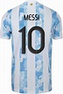 Messi #10 Argentina Home Camiseta de fútbol para hombre - 2021/22, Blanco/Azul, 3X-Large ...