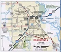 Beaumont TX roads map. Highway map Beaumont city surrounding area