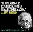 "El aprendizaje es experiencia, todo lo demás es información." Albert ...