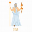 Zeus flat vector illustration. Ancient Greek deity. God of sky, thunder ...