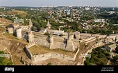 Luftaufnahme von Kamjanez-podilskyj schloss in der Ukraine. Die Festung ...