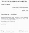 Solicitud: Modelo de Carta para Solicitar Asuntos Propios | Jurídico Fácil