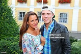 Joey Heindle and his girlfriend Justine Dippl pose during a photo ...