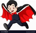 Cartoon happy vampire isolated on white background