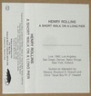 Henry Rollins - A Short Walk On A Long Pier | Releases | Discogs