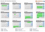 Kalender 2017 + Ferien Nordrhein-Westfalen, Feiertage