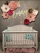 Baby girl nursery - name decal - wall flowers | Baby room, New baby ...