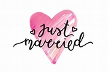 Just married. Vector lettering. | Custom-Designed Graphic Objects ...