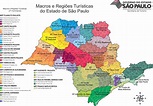 Mapa com a localização das regiões turísticas do estado de São Paulo ...