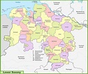 Administrative divisions map of Lower Saxony - Ontheworldmap.com
