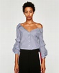 STRIPED BLOUSE WITH EMBELLISHED SLEEVES-View all-TOPS-WOMAN | ZARA ...