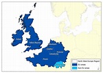 England And Northwestern Europe Map - UK, United Kingdom Of Great ...