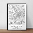Printable Map of Frankfurt Germany With Street Names - Etsy