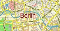 Berlin Germany PDF Vector Map: City Plan Low Detailed (for small print ...