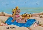 Vive una playa. Oso de peluche tomando el sol. arena picnic - Etsy México