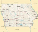 Iowa State Map With Cities - Large World Map
