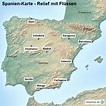 StepMap - Landkarte Spanien (Karte mit Relief und Flüssen) - Landkarte ...