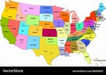 Map usa with states and their capitals Royalty Free Vector