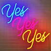 Yes Yes Yes - LED Neon Sign - Blue - Pink - Orange
