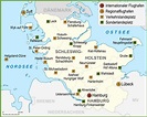 Map of airports in Schleswig-Holstein - Ontheworldmap.com