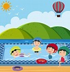 pool clipart Many children in the swimming pool 614248 vector art at ...