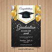 Premium Vector | Classic graduation invitation template with realistic ...