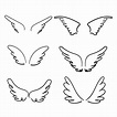 dibujado a mano doodle alas de ángel ilustración estilo de dibujos ...