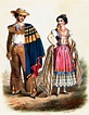 Traditional Mexican costumes 1850s.