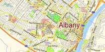 Albany Vector Map New York US, exact City Plan scale 1:55257 full ...