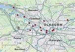 Maps of Glasgow - the largest city in Scotland