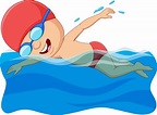 Cartoon little boy swimmer in the swimming pool 7098161 Vector Art at ...