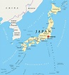 Mapa político de Japão ilustração do vetor. Ilustração de arquipélago ...