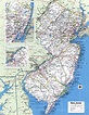 Map of New Jersey showing county with cities,road highways,counties,towns