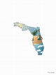 Lámina fotográfica «Paisaje de dibujos animados del estado de Florida ...