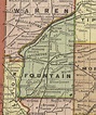 Fountain County, Indiana, 1908 Map, Covington, Attica, Veedersburg ...