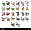 A cartoon animal alphabet set abc educational wall chart Stock Photo ...