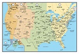 Large USA area codes map with time zones | USA | Maps of the USA | Maps ...